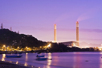 Image showing Power plants along the coast