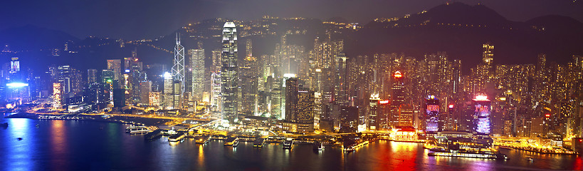 Image showing Hong Kong at night on Christmas