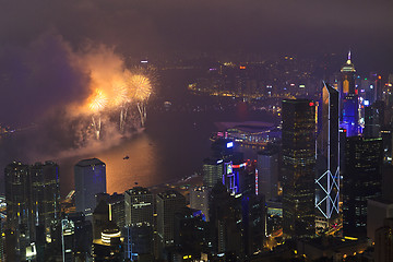 Image showing Fireworks in Hong Kong, China