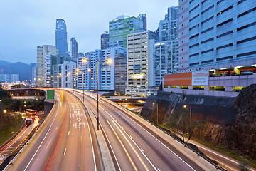 Image showing Traffic in Hong Kong at night