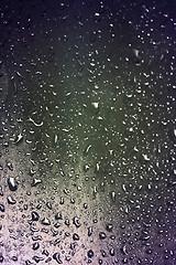 Image showing Water droplets at rainfall