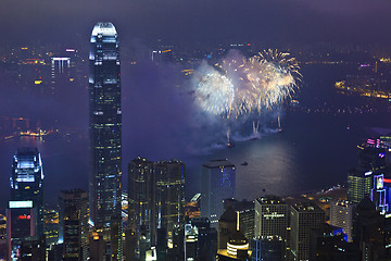 Image showing Fireworks in Hong Kong, China