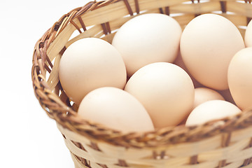 Image showing Eggs in basket