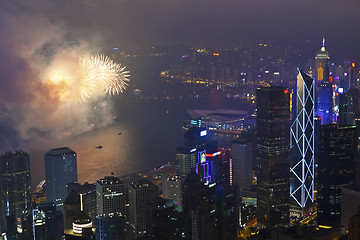 Image showing Fireworks in Hong Kong, China