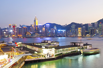 Image showing Hong Kong skyline at sunset