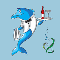 Image showing The dolphin is the waiter