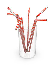 Image showing Straws in glass