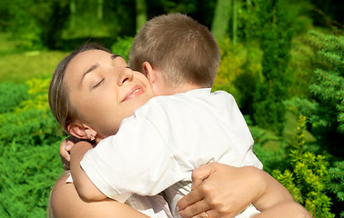 Image showing happy mother with son