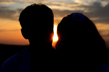 Image showing Love sunset