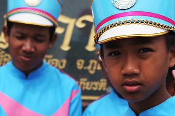 Image showing Marching band members during a parade in Phuket, Thailand - EDIT