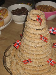 Image showing Birthday celebration with Macaroon tower cake