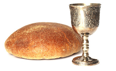 Image showing Wine and breadn 