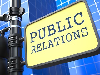 Image showing PR Concept. Public Relations Waymark.