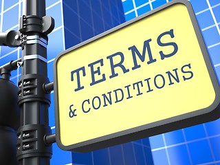 Image showing Business Concept. Terms and Conditions Waymark.