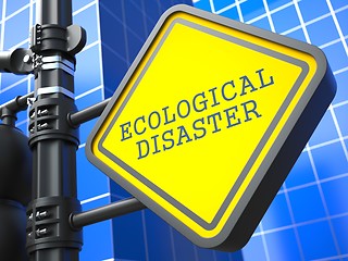 Image showing Ecology Concept. Ecological Disaster Waymark.