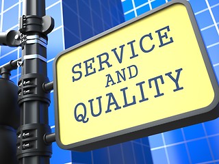 Image showing Business Concept. Service and Quality Waymark.