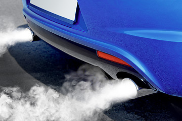 Image showing pollution of environment from powerful car