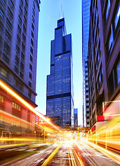 Image showing Willis Tower at night time