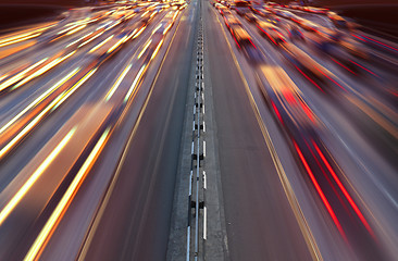 Image showing Night time traffic on highway