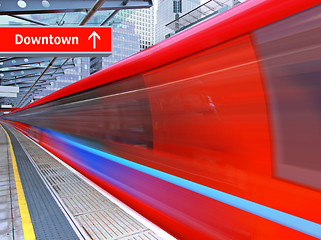 Image showing red high speed train