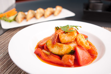 Image showing Thai Sweet and Sour Shrimp
