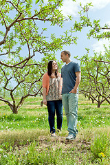 Image showing Couple Walking During Spring