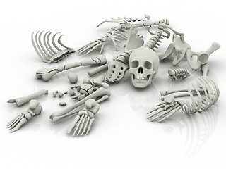 Image showing Skeleton parts on the floor