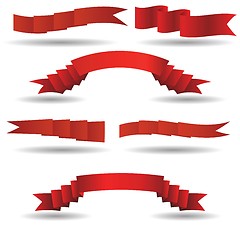 Image showing set of red banners