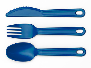 Image showing Plastic Cutlery 01 - Blue