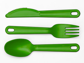 Image showing Plastic Cutlery 02 - Green