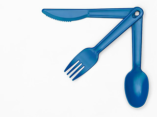 Image showing Plastic Cutlery 03 - Blue
