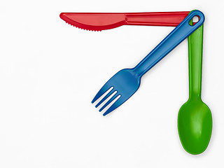 Image showing Plastic Cutlery 03 - Multi-Colour
