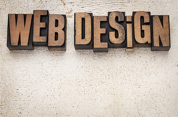 Image showing web design in wood type