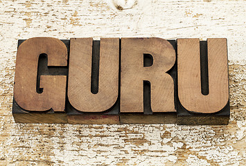 Image showing guru word in wood type