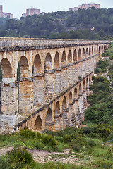 Image showing Roman Aqueduct Pont del Diable in Tarragona, Spain 