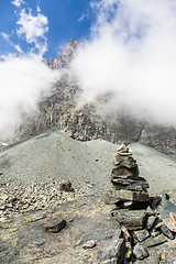 Image showing Path sign on Italian Alps