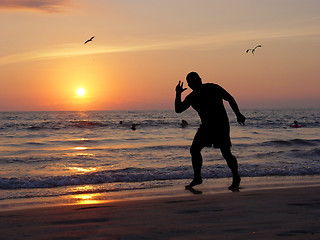 Image showing Man at sunset