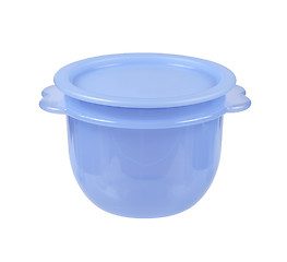 Image showing Plastic container for liquid food isolated on white