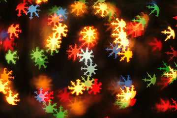 Image showing abstract christmas background (color snowstars lights) 