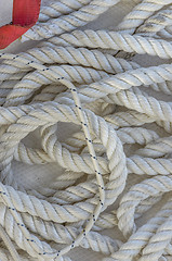 Image showing Sailing Ropes with Dash of Red