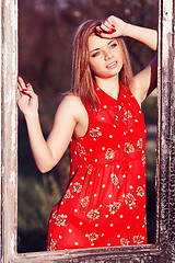 Image showing Girl in the window