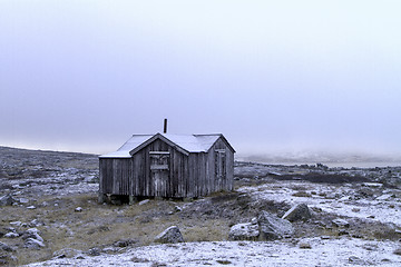 Image showing Closed up hunting hut