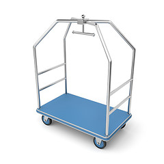 Image showing Silver luggage cart