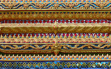 Image showing Thailand ornament on walls of buddhistic temple