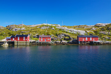 Image showing Norwegian fishing huts