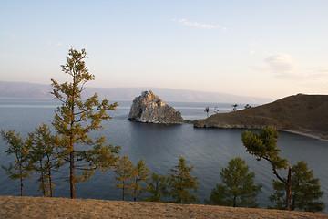 Image showing Shamanka-Rock on Olkhon island in Baikal lake, Russia