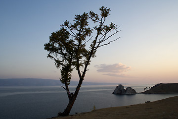 Image showing Shamanka-Rock on Olkhon island in Baikal lake, Russia