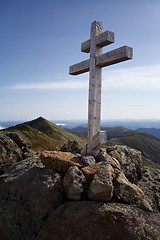 Image showing mountain cross with bit mountains in the background