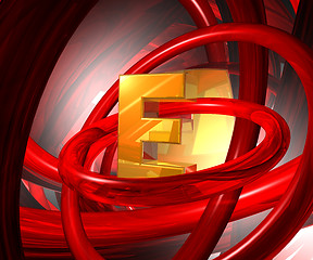 Image showing letter e in abstract space