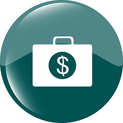 Image showing us dollar blue glossy icon on white background